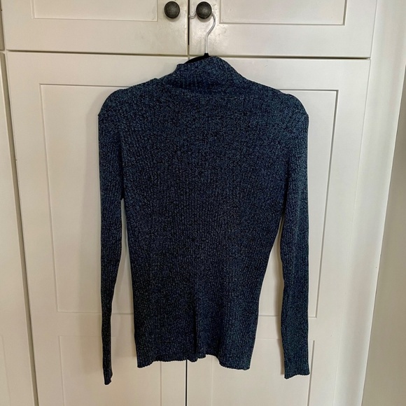 Athleta Size Medium Mock Neck Blue-Black Sweater - Picture 2 of 5